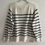 Old Navy SoSoft V-neck Cocoon Old Money Aesthetic Black and White Knit Sweater Photo 6