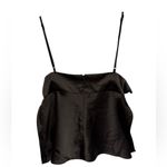 Silence + Noise Luxe Black Satin Cami O-Ring Side Accents Open Sides Size Large Photo 3