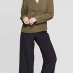 Prologue NWT Olive Green Twist-Front V-Neck Blouse Top New Photo 2