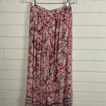 Angie  Pink Floral Wide Leg Pants size S Photo 3