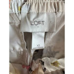 Loft Floral Elastic Waistband Ankle Pants Trousers Size XS Cream Colored Photo 2