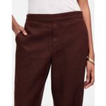 Madewell Easy Pull On Pant in 100% Linen High Rise Chocolate Raisin Large NWT Photo 4