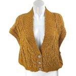 Anthropologie  Maeve Yellow Knit Short Sleeve Oversized Cardigan Sweater Vest XL Photo 0