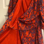 Charles Henry Womens Large Red Floral Kimono Wrap Dress Cocktail Travel Photo 5