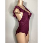 Robin Piccone New.  plum ruffle one piece. Size 14. Retails $168 Photo 2