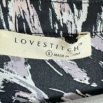 Lovestitch  Black Purple White Dolman Short Sleeve Light Relaxed Fit Blouse Sz S Photo 5