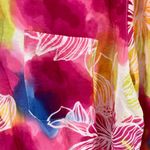 Multiples  bright colorful lightweight button up plus tropical floral watercolor Photo 5