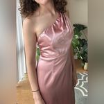 Lulus  On the Guest List Mauve Satin One-Shoulder Maxi Dress, Size Small Photo 9