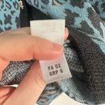 St. John  Women’s 2 Wool Blend Blue Leopard Cardigan Office Core Career Dressy Photo 2