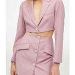 NWT Nana Jacqueline Stella Cropped Blazer Diamond Crystal Single Button Purple Size M Photo 3