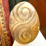 Artisan Carved Mother of Pearl & Black Horn Statement Ring Photo 10