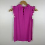 Lilly Pulitzer Lilly Pulitzer Talisa Top Sz XXS Ruffle Mock Neck Sleeveless Blouse Pink Purple Photo 4