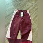 Reebok Red and White High-Waisted Leggings Photo 4