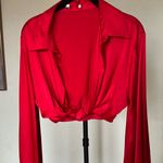 House Of CB  'Laraine' Cherry‎ Silk Blouson Top NWOT size M Photo 8