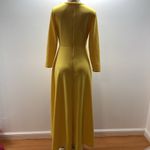 Shirt Dress Size Medium Yellow Ruched Blouse Asymmetrical Peplum Long Tunic Top Photo 5