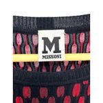 Missoni  M Black Red Sheer Bodycon Midi Dress Long Sleeve Minimalist Art Knit Photo 2