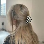 Boutique Y2K Aesthetic Checkerboard Geometric Acetate Hair Claw Photo 2