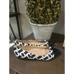 Diane Von Furstenberg  Lela Leather Ballet Flats Black & White Womens Size 6B Photo 3