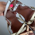 Matt Bernson Jack Designed in New York Metallic Gold Silver Studded Sandals Size 6 Photo 1