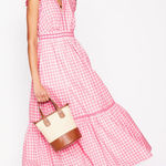 NWT Boden Wren Tiered Midi Dress Salmon Pink Gingham Size US 2 R UK 6 R Photo 0