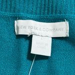 NEW YORK & COMPANY size large pullover long sleeve sweater plaid slit sides NWT Blue Photo 2