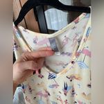 PJ Couture Pajamas set shorts tank top ruffle beach print butter lace crochet White Photo 5