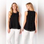 Attention  Black Embellished Collar Sleeveless Blouse – Size XL Photo 1