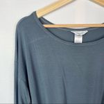 Hard Tail Blue Gray Ruched Cinched Side Long Sleeve Knee Length Dress S Photo 2