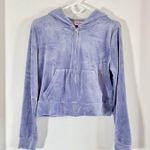 Juicy Couture  Velour Hoodie Jacket Size L Purple Full Zip with Logo Back Photo 1