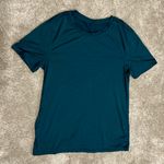 None Teal T-Shirt Short Sleeve Active Crew Neck Basic Tee EUC Women's S Activewear Photo 2