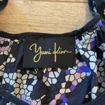 Yumi Kim  Silk Henley Peasant Blouse Purple Blue Mosaic 3/4 Sleeve Size S Photo 1