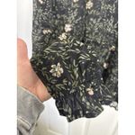 Style & Co Sheer Black Floral Long Sleeve Tiered Top Size Small Dark Fairy Romantic Photo 2