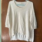 Anthropologie 🔴MOTH  size M heather ivory 3/4 dolmen sleeve knit top/sweater Photo 2