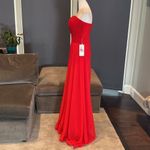 Women’s Full Length Red Chiffon Prom Party Dress Sweetheart Neckline Size 6 NWT Photo 2