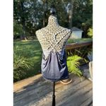 Athleta  tank Navy Blue Hyper Stripe Built sports bra woman's size Medium Photo 4