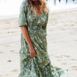 Jaase Moss Green Floral Maxi Dress Size XS Photo 5