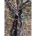 Classiques Entier  Cropped Blazer Jacket Brown Rust Small Tweed Wool Blend Photo 4