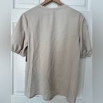 Nordstrom  rack Short Sleeve Blouse beige tan NWT w/ defect size M Photo 1