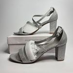 Dream Paris DREAM PAIRS Madison Ankle Strap Low Chunky Black Heel Sandal in Silver/Glitter Photo 0