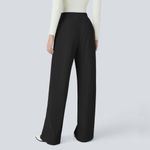 Halara  Flex High Waist Body Sculpt Wide Leg Knit Pants Trousers Black XS Photo 2