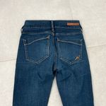 EXPRESS  JEANS WOMEN SIZE 00 CROPPED DARK BLUE LEGGING JEANS THICK WAISTBAND Photo 3