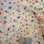 L.L.Bean  white floral cotton wrinkle free button down large Photo 7