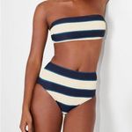 Kate Spade NWT Awning Stripe Bandeau Bikini Swimsuit Blazer Blue Size Small NEW Photo 4