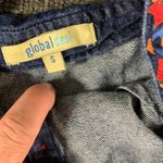 Global Desi 100% Cotton Denim Sundress with Embroidered Straps Size S Red Photo 2