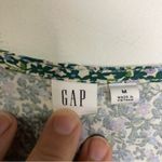 Gap ditsy green floral mini dress v-neck smocked waist long sleeve womens medium Photo 5