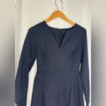 Club Monaco Long Sleeve Navy Dress v neck boho fit flare small polka dot 0 Blue Photo 4