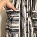 Gorman Woven Knit Textured Stripes Button Front Pockets Skirt Blue Size 0 Photo 2