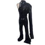 David Koma Asymmetric Bra Sequin Jumpsuit in Black 6 New Womens Dressy Outfit Photo 8