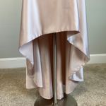 XScape  Satin High Low Ball Gown Pink Size 14 Sleeveless Scoop Neck Formal Dress Photo 5