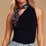 Free People Caroline Black Mock Neck One-Shoulder Top Photo 1